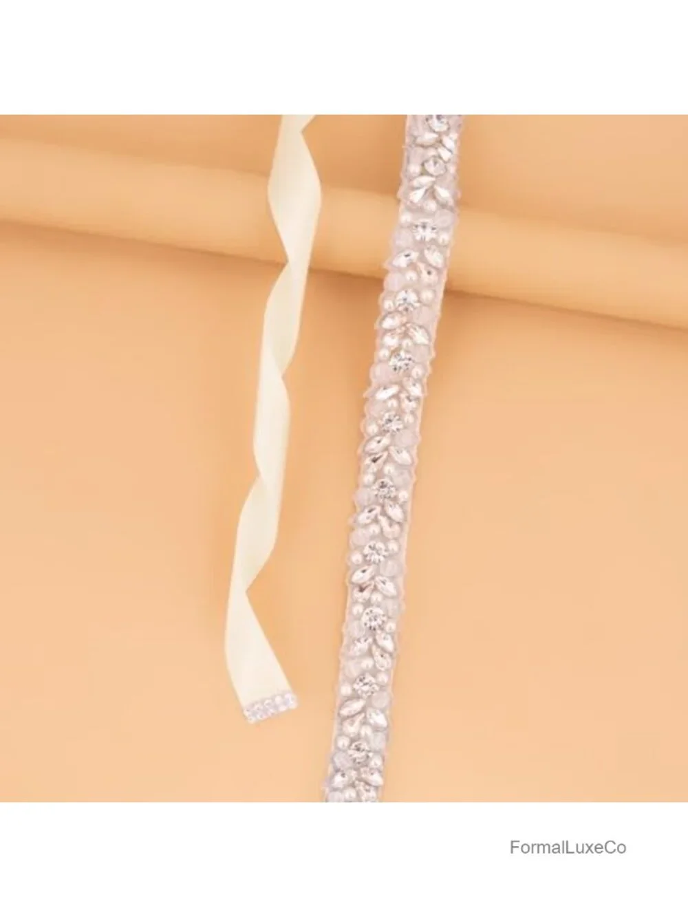 Handmade Rhinestone Pearl Bridal Belt Sash Wedding Dress Belt